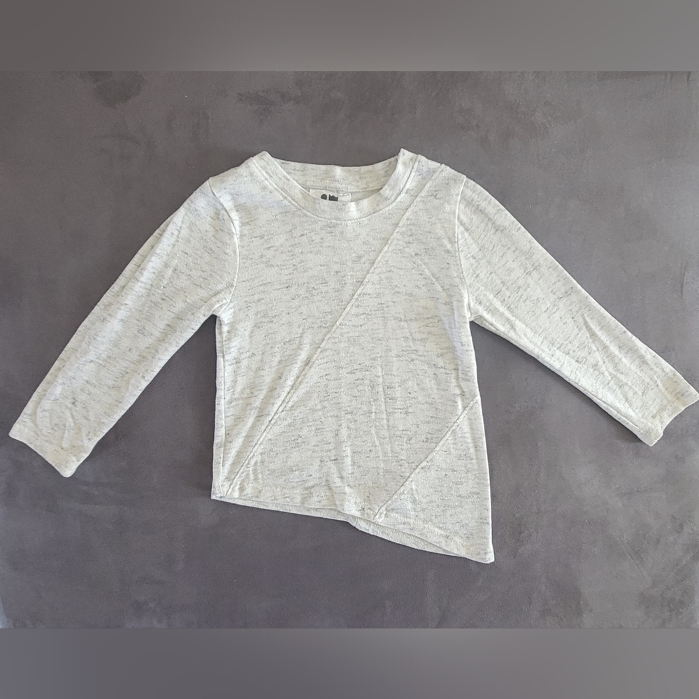 Girls Kids Omami Mini Size 4 Asymmetric Light Gray Top/Shirt